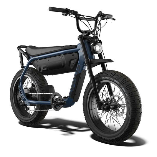 SUPER73 MY25 M1D Core electric bike in Slate color, front view, against a plain background