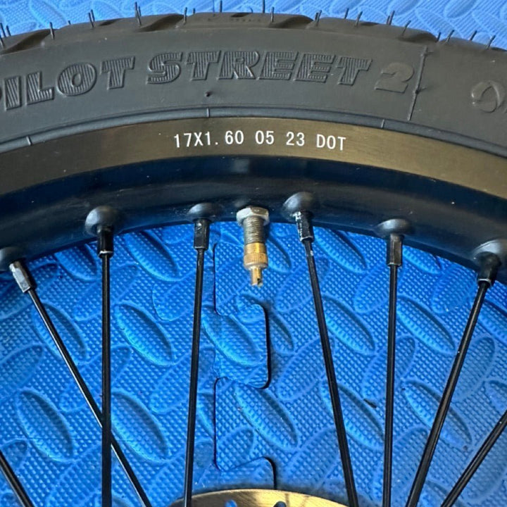 Throne eMoto wheel set Michelin Super Moto CST 17X1.6 Front Wheel & Tire Set for E - Moto Bike Use *Does not include rotor or sprocket* - Throne Wheel & Tire Set - Throne | CST | 17X1.6 | Front Wheel & Tire Set eBike Super Shop
