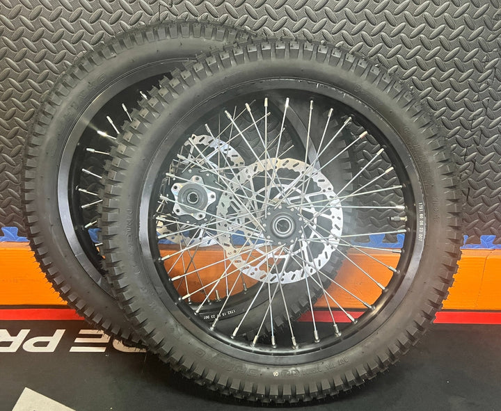 Throne eMoto Wheel Set Shinko 241 Dual Sport 17"/17" Front & Rear Wheel & Tire Set for Moto Bikes *Does not include rotor or sprocket* - Throne Wheel & Tire Set - Throne | Shinko | 17 inch | Front Wheel & Tire Set eBike Super Shop