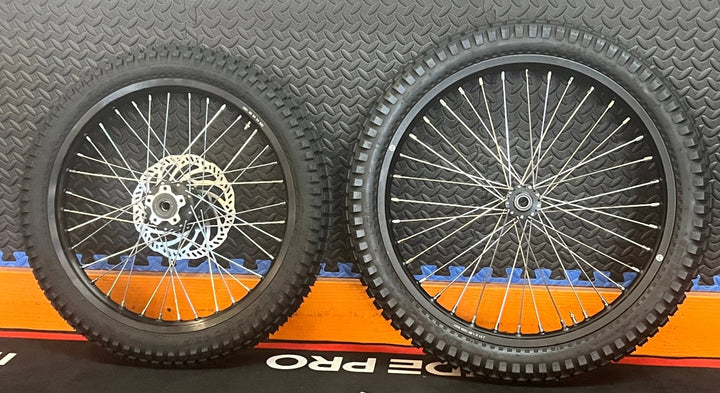 Throne eMoto Wheel Set Shinko 241 Dual Sport 19"/21" Front & Rear Wheel & Tire Set for Moto Bikes *Does not include rotor or sprocket* - Throne Wheel & Tire Set - Throne | Shinko | 19 inch | Front Wheel & Tire Set eBike Super Shop