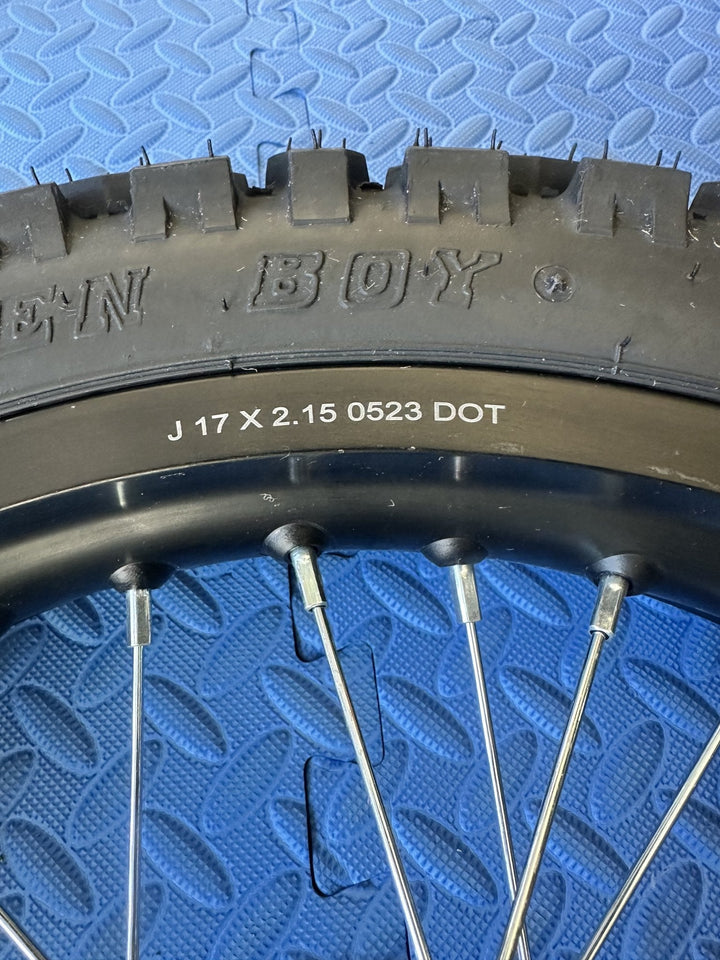Throne eMoto Wheel Set Shinko 244 Dual Sport 17" Rear Wheel & Tire Set for e - Moto Bikes *Does not include rotor or sprocket* - Throne Wheel & Tire Set - Throne | Shinko | 17 inch | Rear Wheel & Tire Set eBike Super Shop