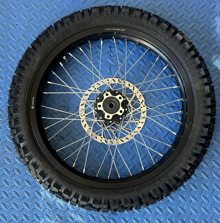 Throne eMoto Wheel Set Shinko 244 Dual Sport 18" Rear Wheel & Tire Set for e - Moto Bikes *Does not include rotor or sprocket* - Throne Wheel & Tire Set - Throne | Shinko | 18 inch | Rear Wheel & Tire Set eBike Super Shop