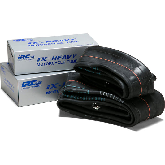 Heavy duty IRC 100-90-19 motorcycle inner tube displayed against a white background