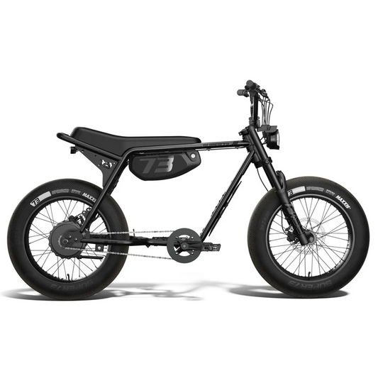 Super73 ZX SE electric bike in blackout color, side view, on a white background