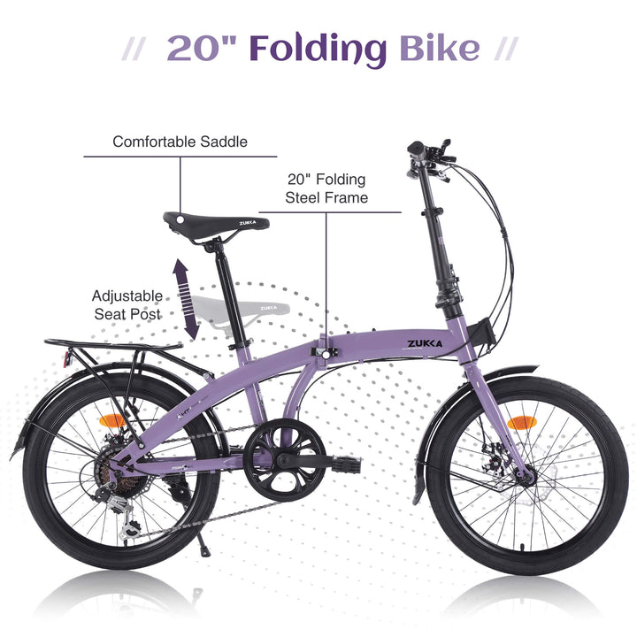 Zukka Crossroll Folding Bike - 20" - Bicycle - W1019P195383 eBike Super Shop