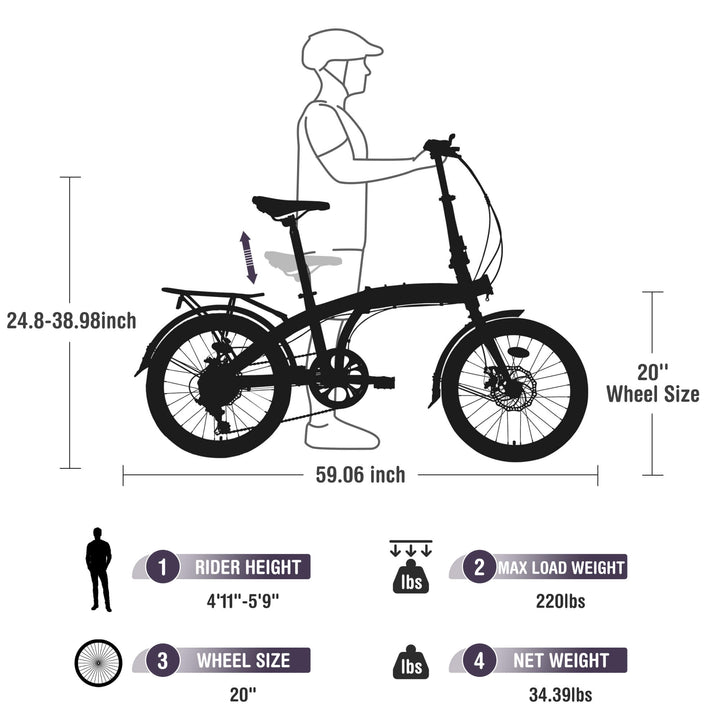 Zukka Crossroll Folding Bike - 20" - Bicycle - W1019P195383 eBike Super Shop