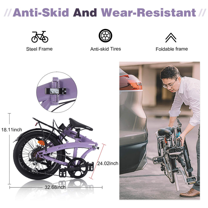 Zukka Crossroll Folding Bike - 20" - Bicycle - W1019P195383 eBike Super Shop
