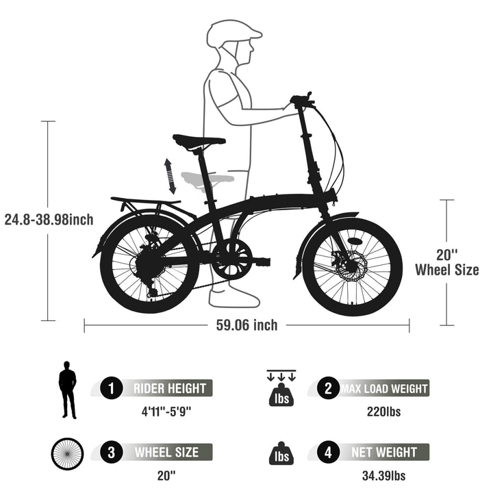 Zukka Crossroll Folding Bike - 20" - Bicycle - W1019P195383 eBike Super Shop